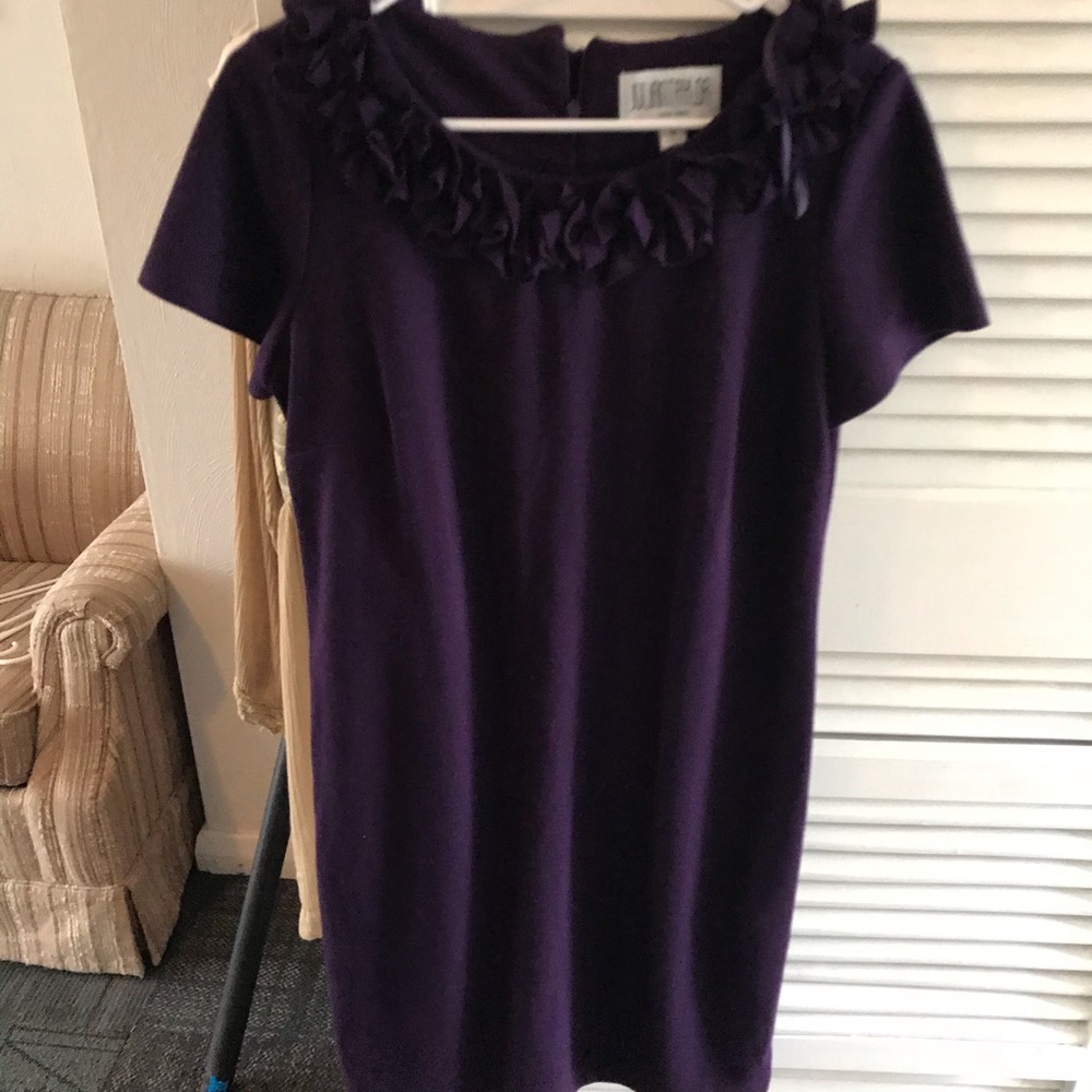 Jillian Taylor. Dress. Purple. Embellished neck